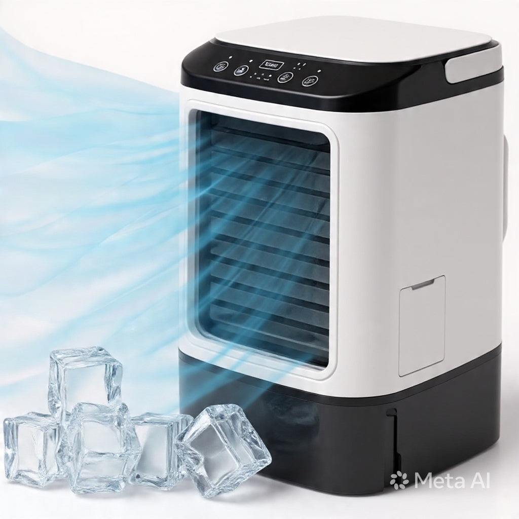 Mini Climatiseur Portable USB – Rafraîchisseur d'Air 3-en-1 avec Brumisateur & Veilleuse LED – Réservoir 1400 ml