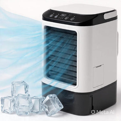 Mini Climatiseur Portable USB – Rafraîchisseur d'Air 3-en-1 avec Brumisateur & Veilleuse LED – Réservoir 1400 ml