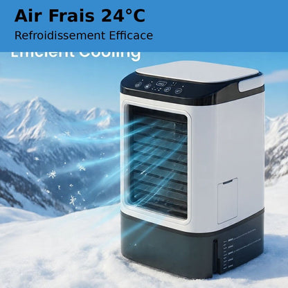 Mini Climatiseur Portable USB – Rafraîchisseur d'Air 3-en-1 avec Brumisateur & Veilleuse LED – Réservoir 1400 ml