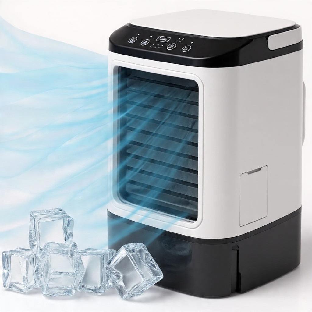 Mini Climatiseur Portable USB – Rafraîchisseur d'Air 3-en-1 avec Brumisateur & Veilleuse LED – Réservoir 1400 ml